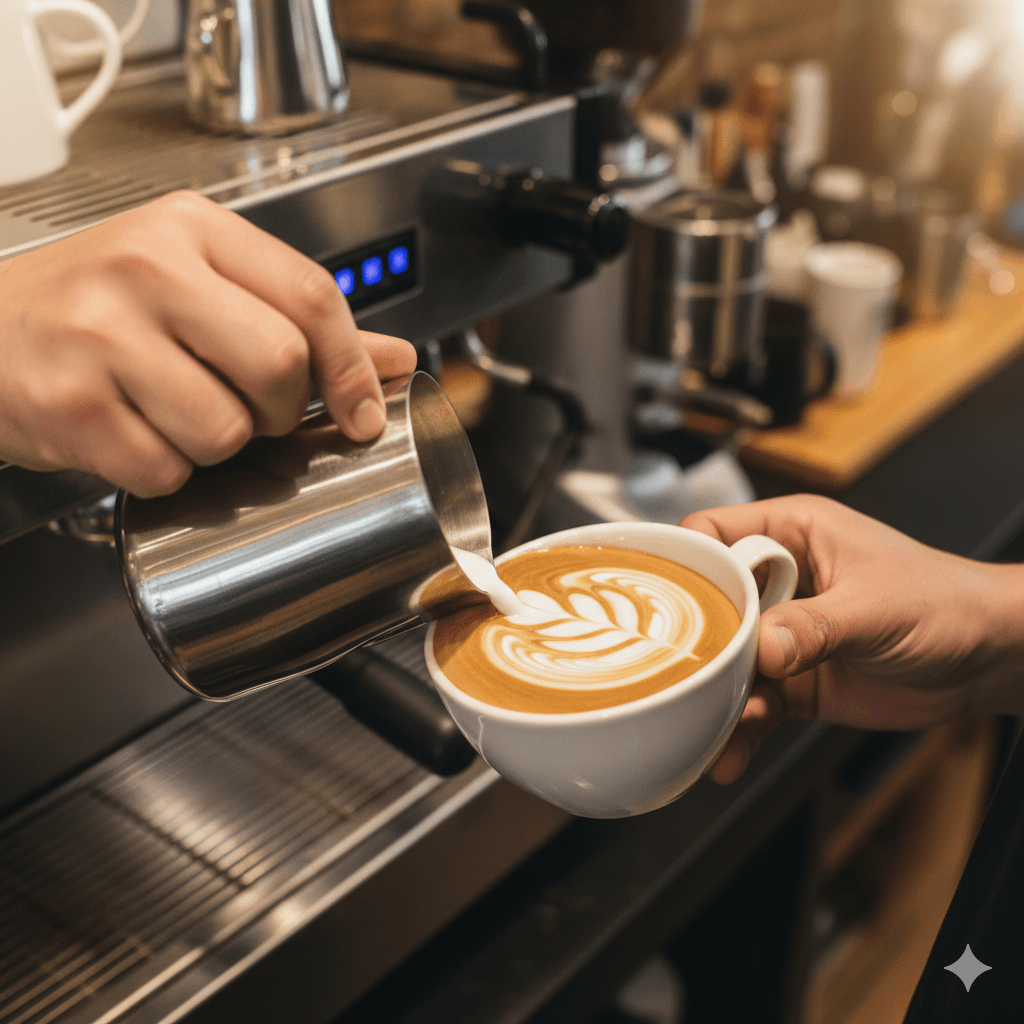 Latte art close-up
